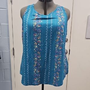 SHEIN Teal Floral Tank Top